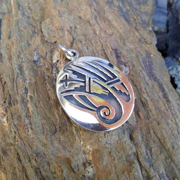 Jewelry - Sterling Silver Disc Cave Wall Art PENDANT